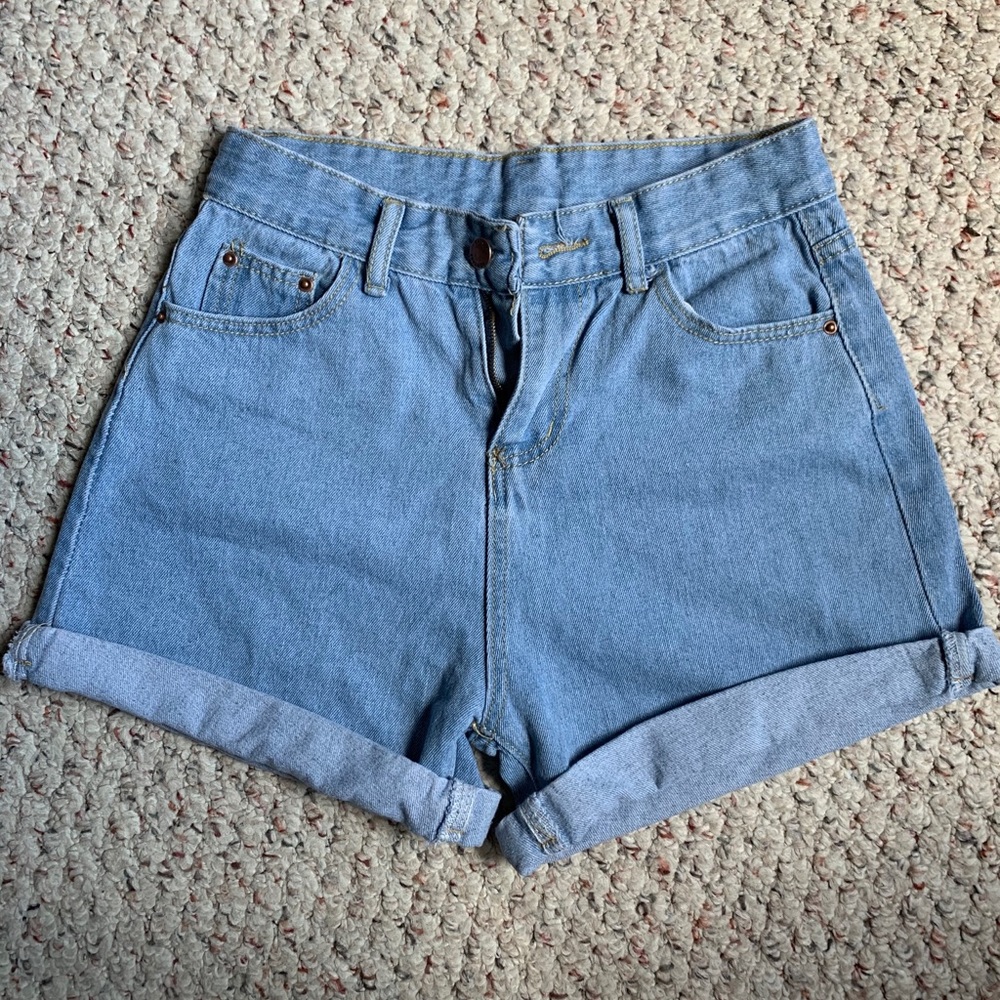 High waisted mom jean shorts